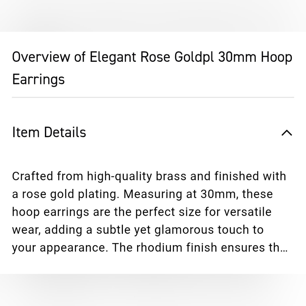 Rose Gold Hoop Earrings - Picture 2 of 5